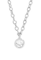 elegant Moissanite round brilliant cut white gold baby necklace